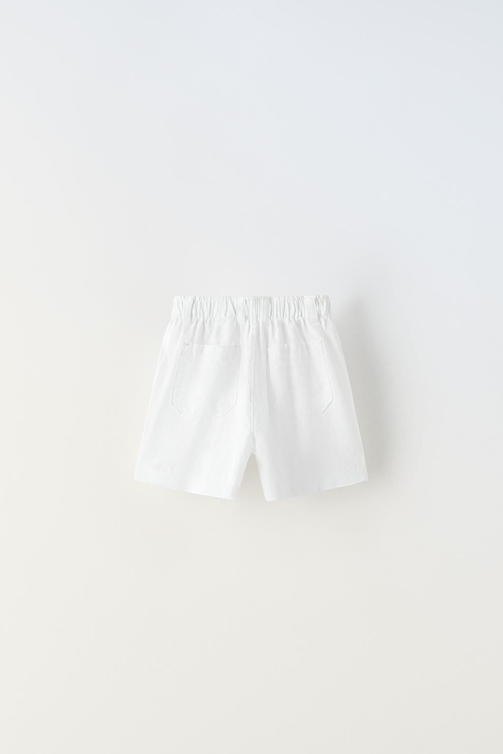 Short lino blanco