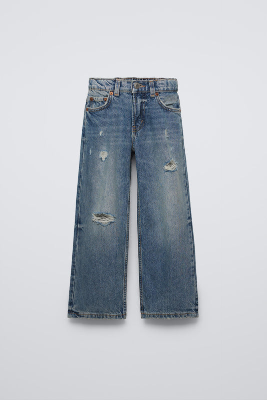 Jeans wide leg rotos