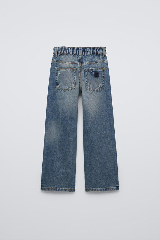 Jeans wide leg rotos