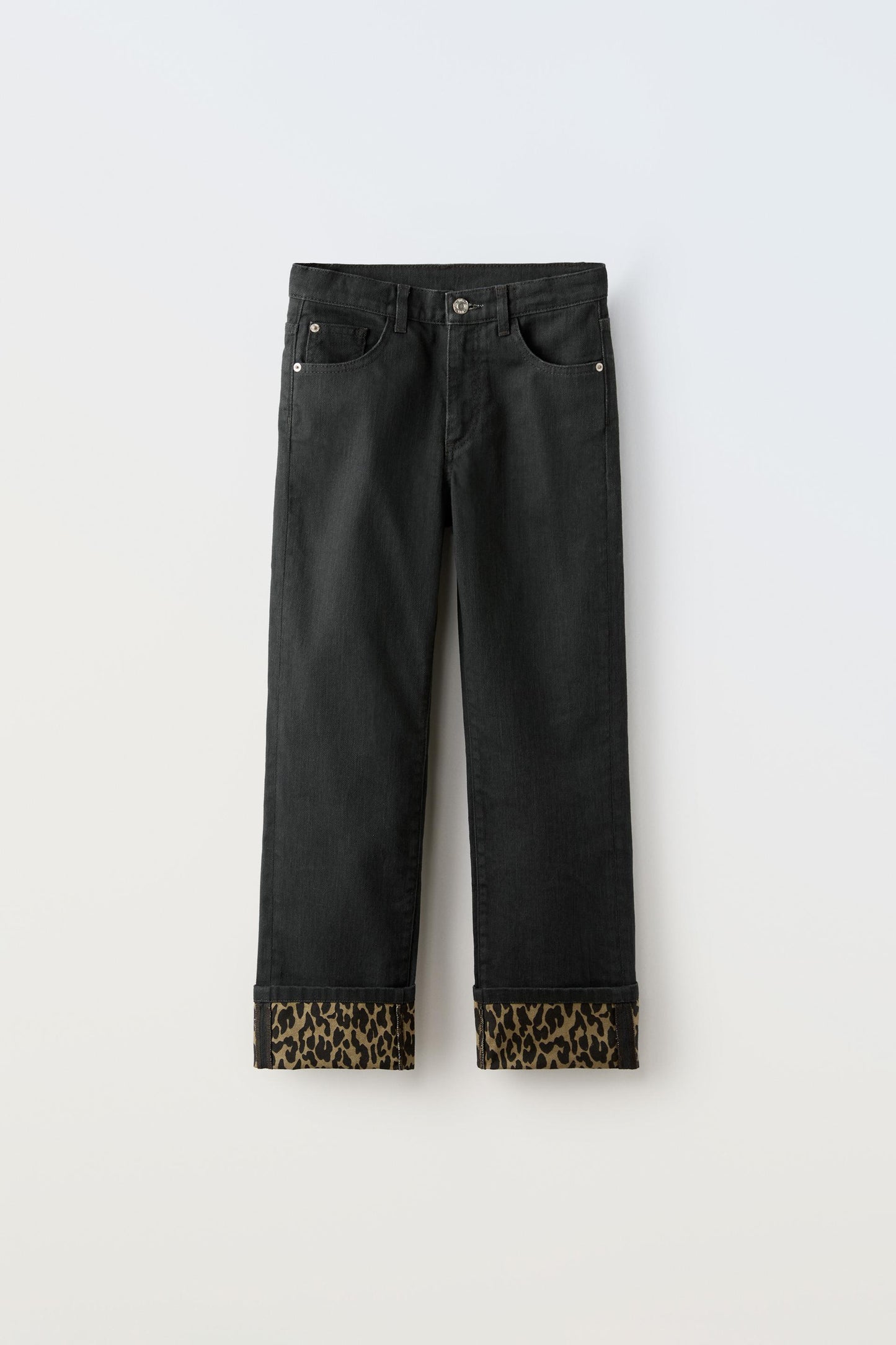 Jeans straight leg animal print