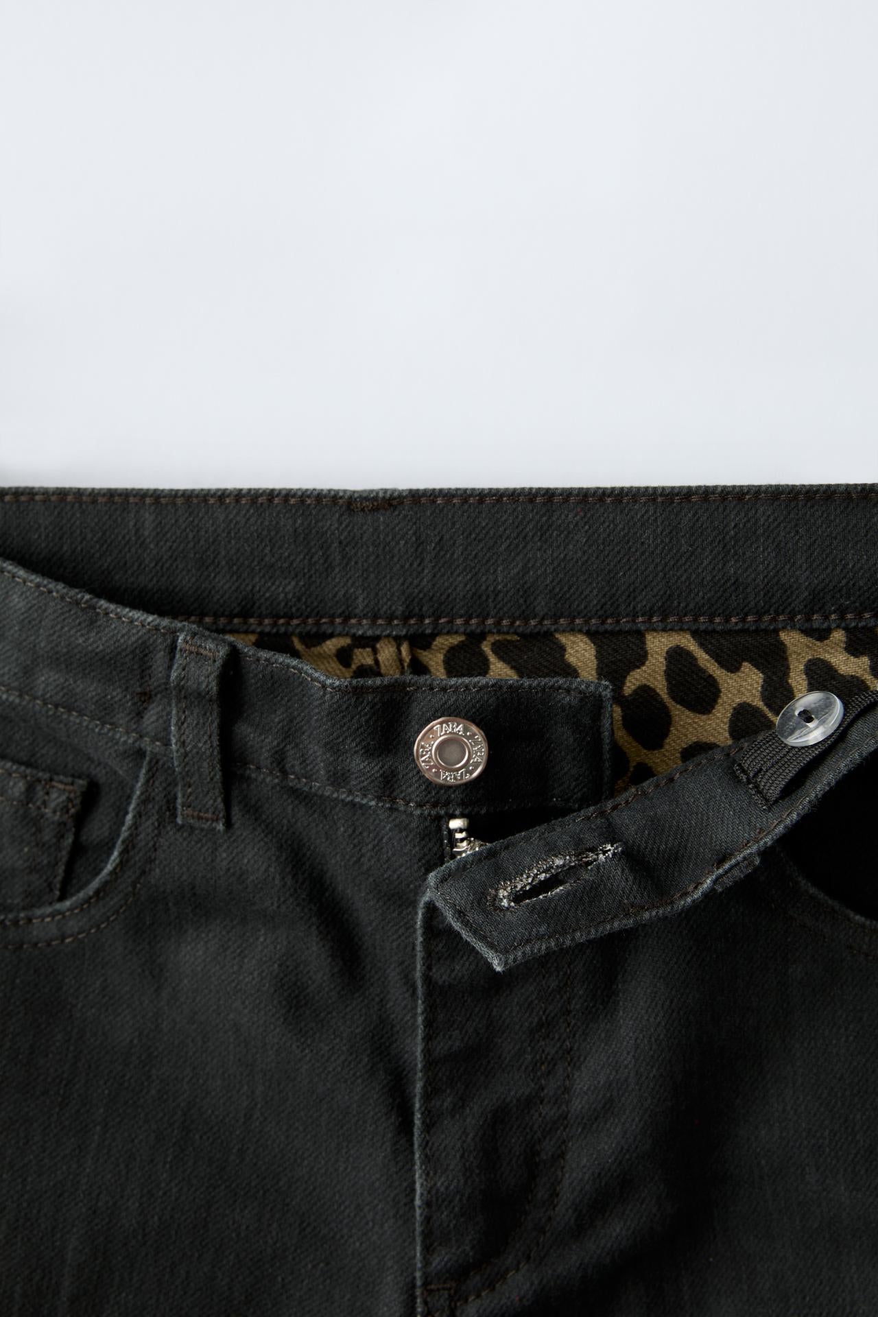 Jeans straight leg animal print