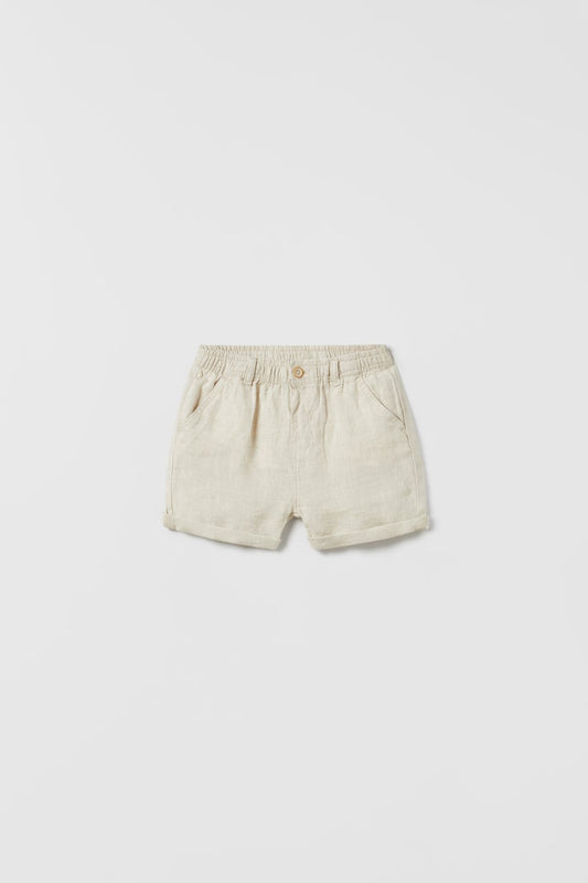 Short lino beige claro