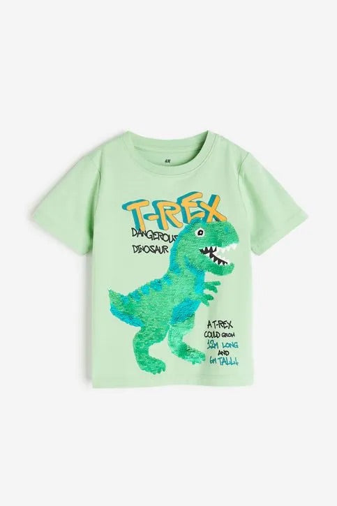 Polera con lentejuelas t-rex