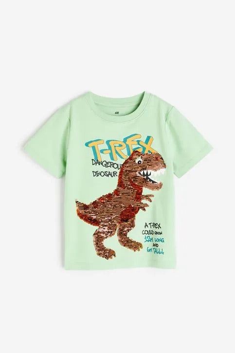 Polera con lentejuelas t-rex