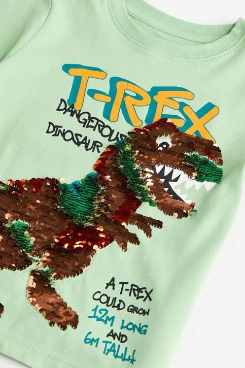 Polera con lentejuelas t-rex