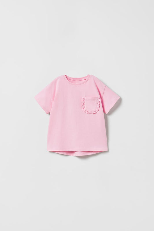 Polera bolsillo rosa