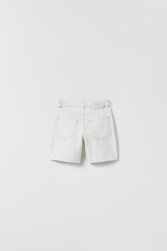 Short jean roto blanco