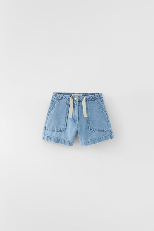 Short jean con cordones