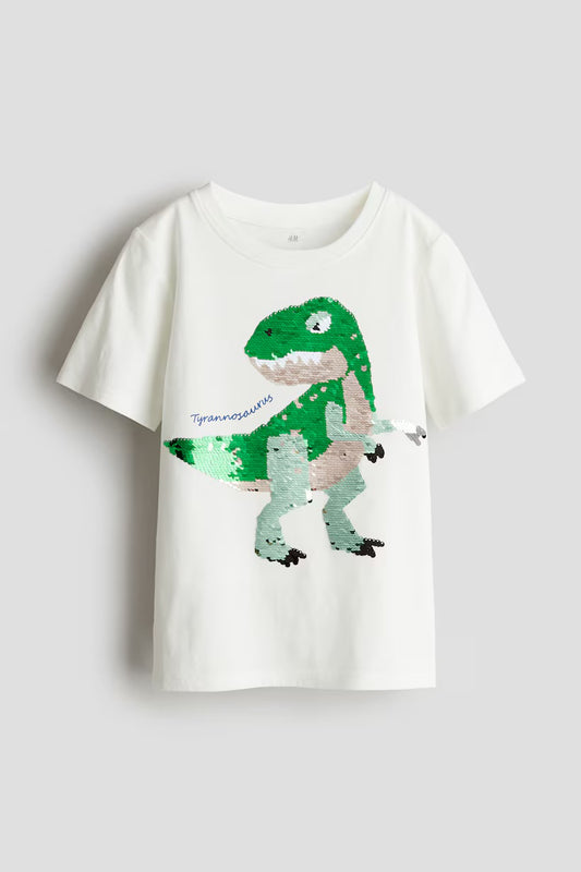 Polera dino con lentejuelas