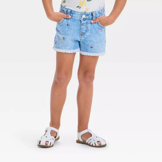 Short jean con flores