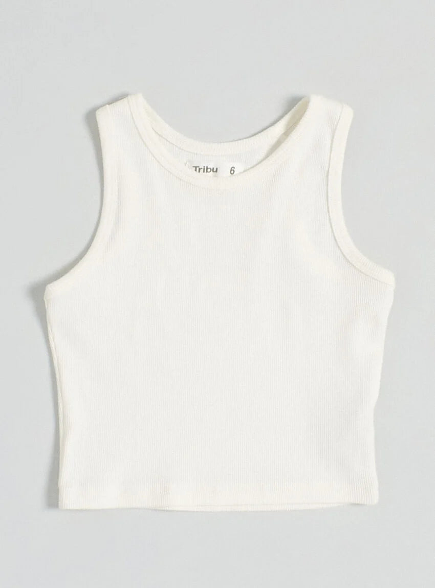 Polera rib color blanco