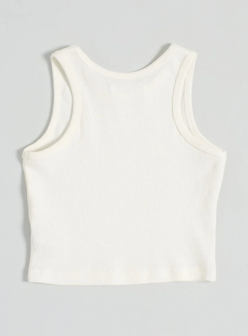 Polera rib color blanco