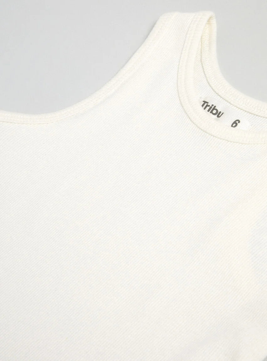 Polera rib color blanco