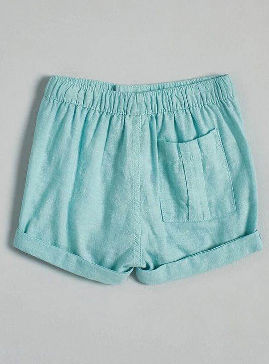 Short lino turquesa