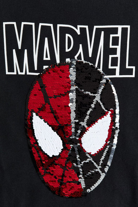 Polera spiderman con lentejuela