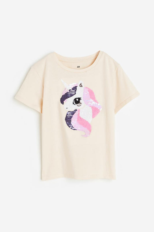 Polera unicornio lentejuela