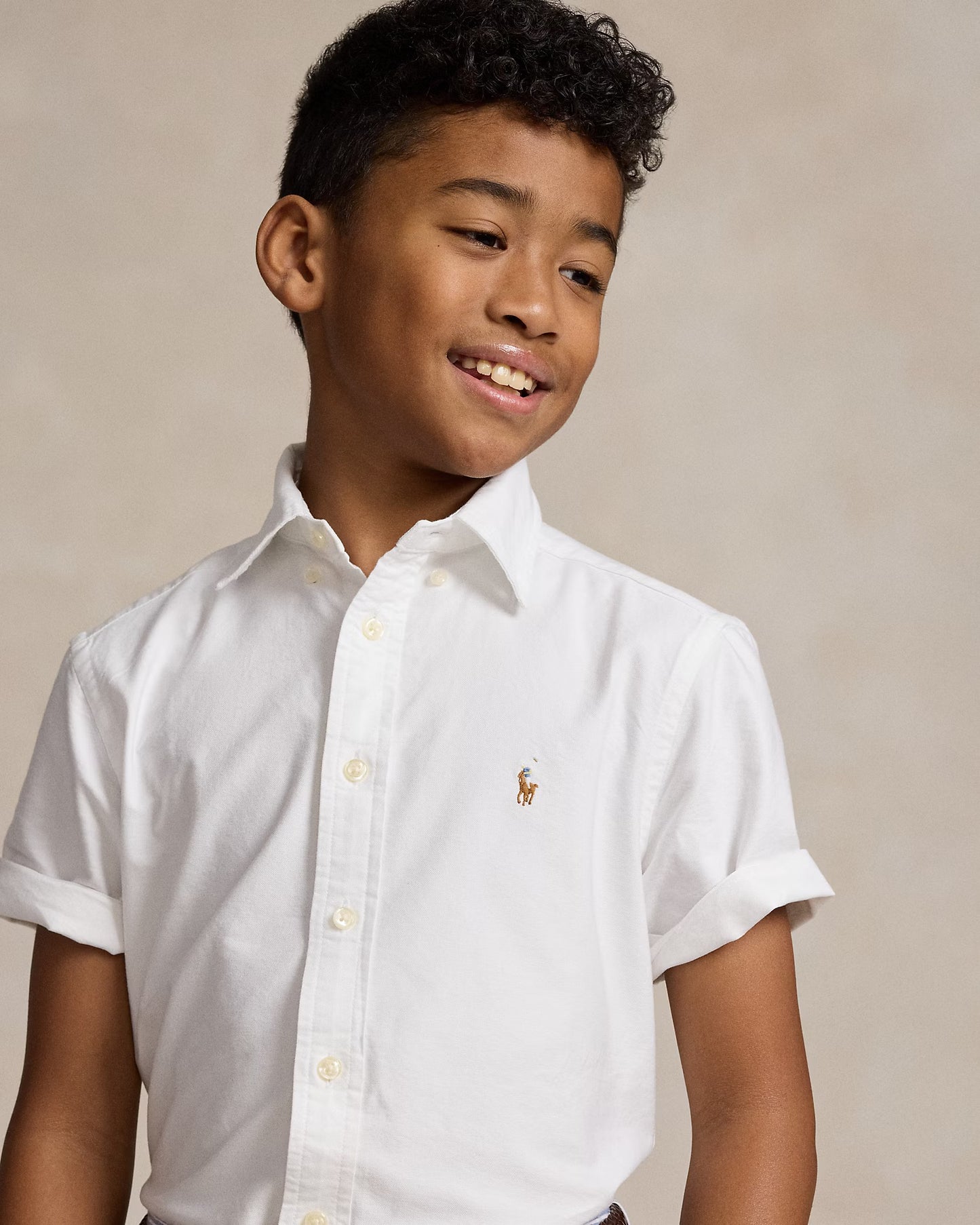 Camisa oxford blanca manga corta