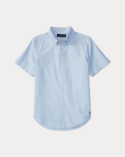 Camisa oxford azul manga corta