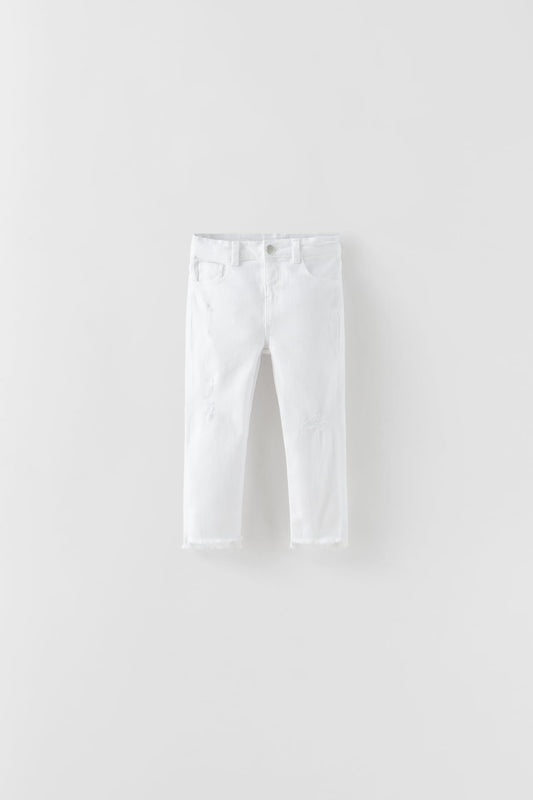 Jeans the white ripped slim