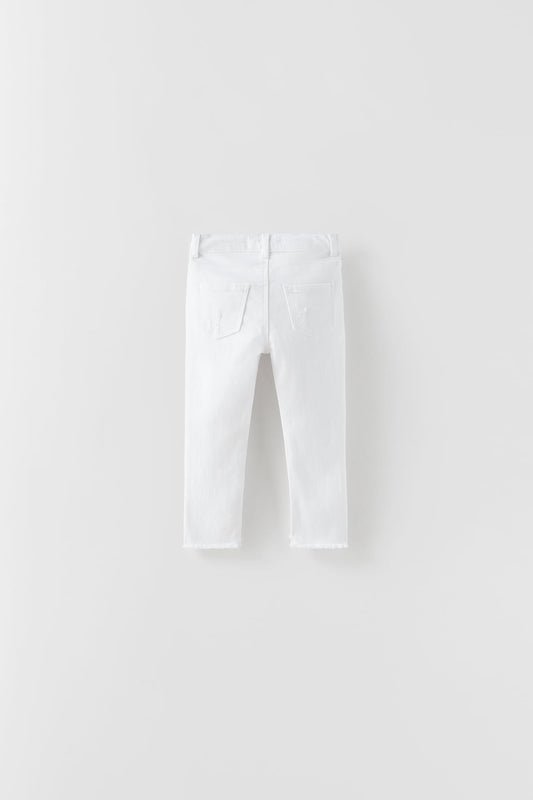 Jeans the white ripped slim