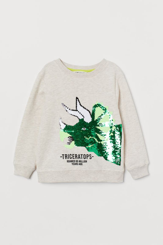 Sudadera Dinosaurio Lentejuela